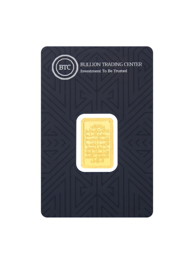 BTC 2.5 Grams Arabian Horse Gold Bar 24KT - Image 1