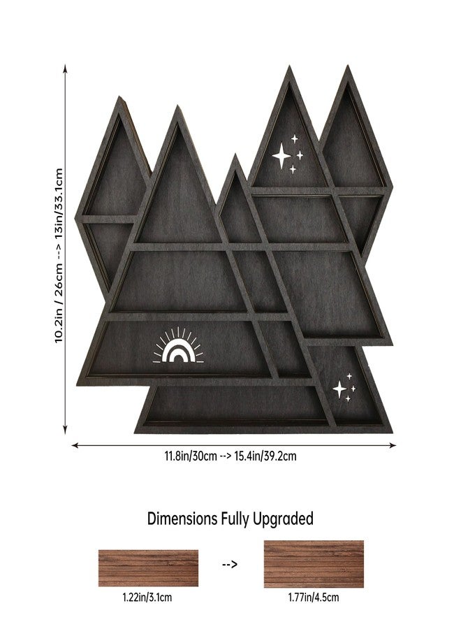 FNYDOX Triangle Mountain Crystal Shelf Display for Wall, Rock Gem Healing Stone Collections Display Shelf, Crystal Holder Trinket Organizer Knick Knack Shelf, Witchy Decor Gift for Women - 2025 UPGRADED - Image 2