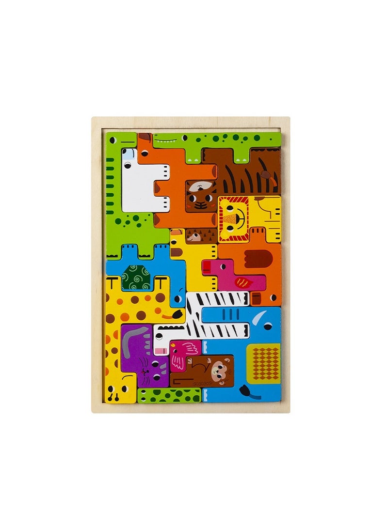 Children's 3D Animal Puzzle Large Particle Building Blocks Baby Early Education Educational Toys Boys And Girls Assembly Desktop Toys - Image 1