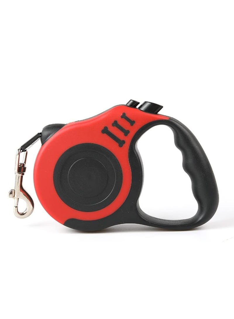 Arabest Dog Automatic Telescopic Traction Rope, 5m Traction Rope 360° Tangle-Free with Anti-Slip Handle, One-Handed Brake, Pause and Lock, Traction Rope for Small Medium Dogs (Red), dog collar - Image 1