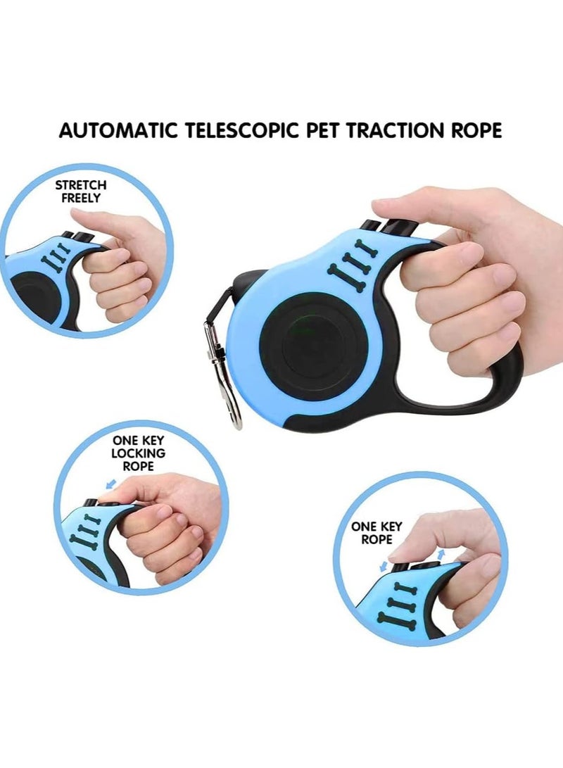 Arabest Dog Automatic Telescopic Traction Rope, 5m Traction Rope 360° Tangle-Free with Anti-Slip Handle, One-Handed Brake, Pause and Lock, Traction Rope for Small Medium Dogs (Red), dog collar - Image 2