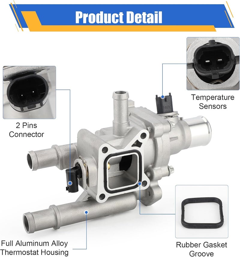 C-Tzu Upgrade Aluminium Thermostat Housing Assembly with Throttle Body Inlet Heater Pipe for Chevrolet Cruze 20112016 Sonic 20122018 Trax 20132020 Replaces 25199824 25192228 25192904 - Image 4