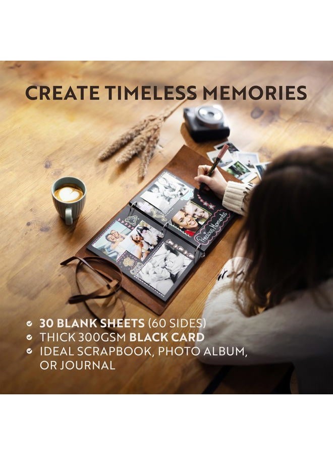 MOONSTER Handcrafted Full Grain Buffalo Leather Photo Album Scrapbook - Beautiful Handmade Wedding Photo Book With Leather Strap by ® - Image 3