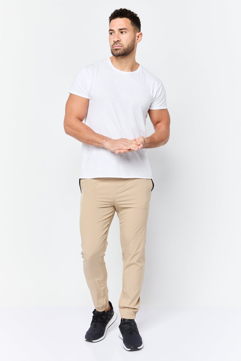 Mister Men Slim Fit Training Track Pants, Khaki  - Image 4