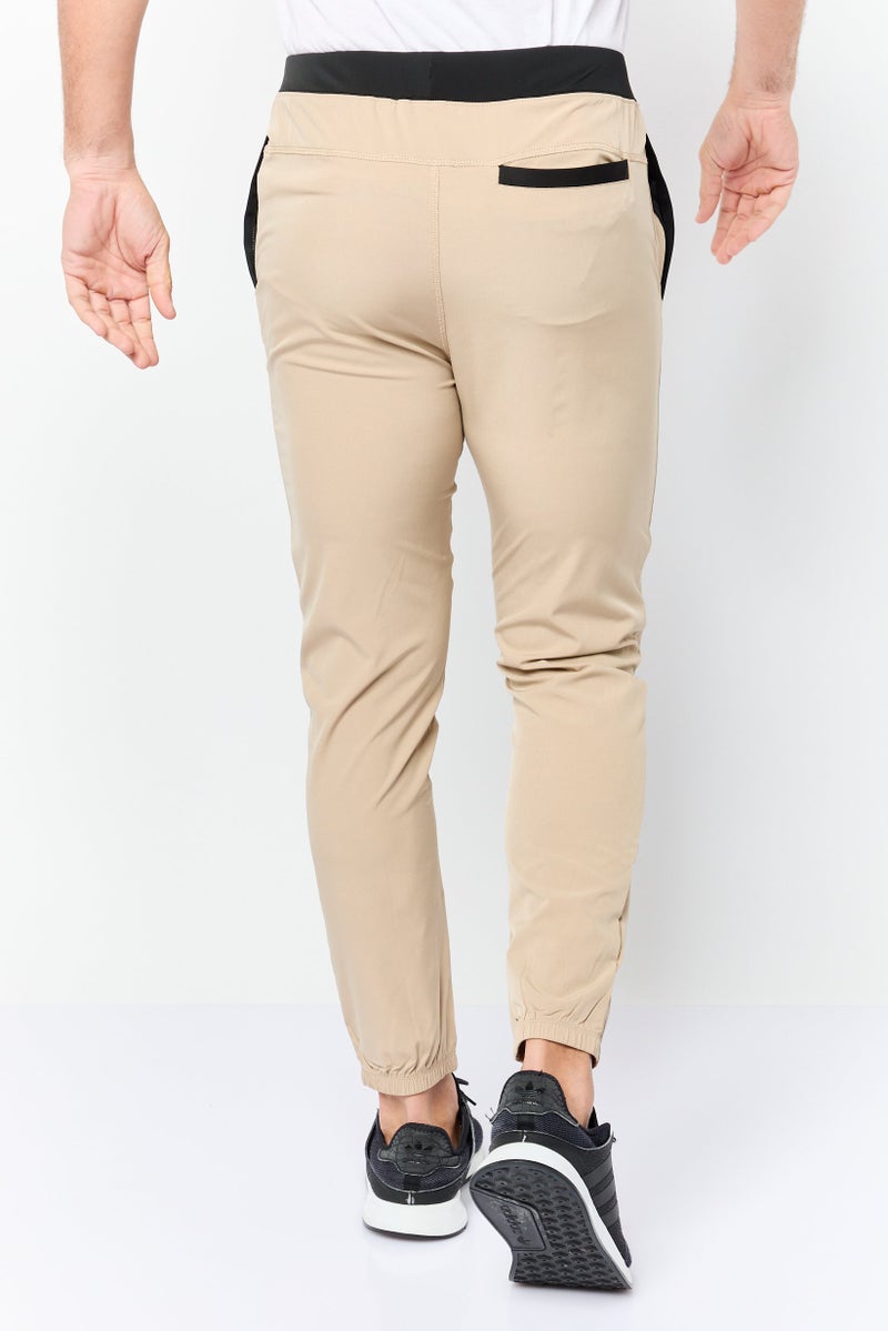 Mister Men Slim Fit Training Track Pants, Khaki  - Image 2