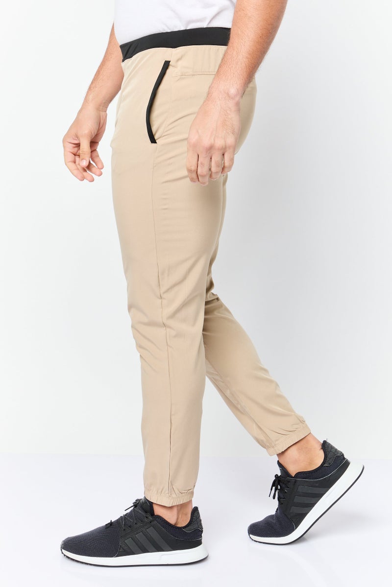 Mister Men Slim Fit Training Track Pants, Khaki  - Image 3