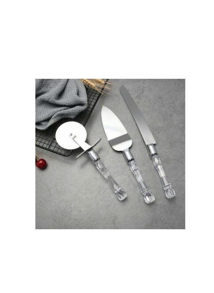 A Set Of Pizza Cutter, Pastry Holder And Stainless Steel Knife With Acrylic Handle. - Image 5