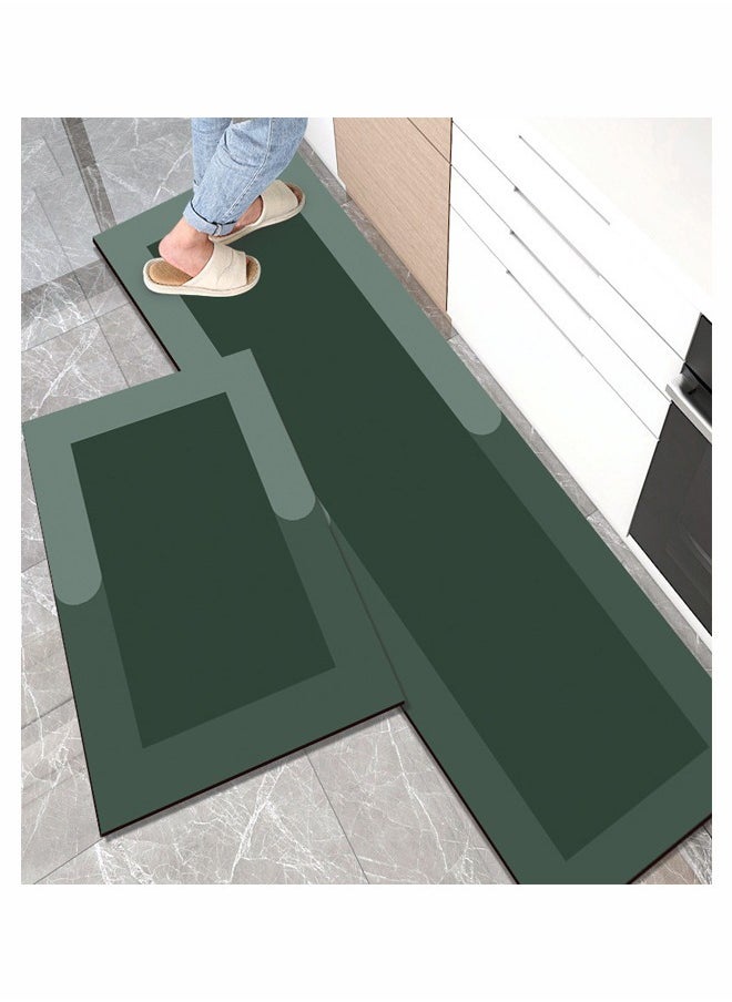 ZCM-HAPPY - 2-Piece Set Of Fashion Diatom Mud Floor Mat Water-Absorbing Oil-Absorbing Kitchen Mat Door Mat Bathroom Corridor Porch Non-Slip Ultra-Absorbent Quick-Drying Non-Slip Mat 50x160CM+50x80CM - Image 1