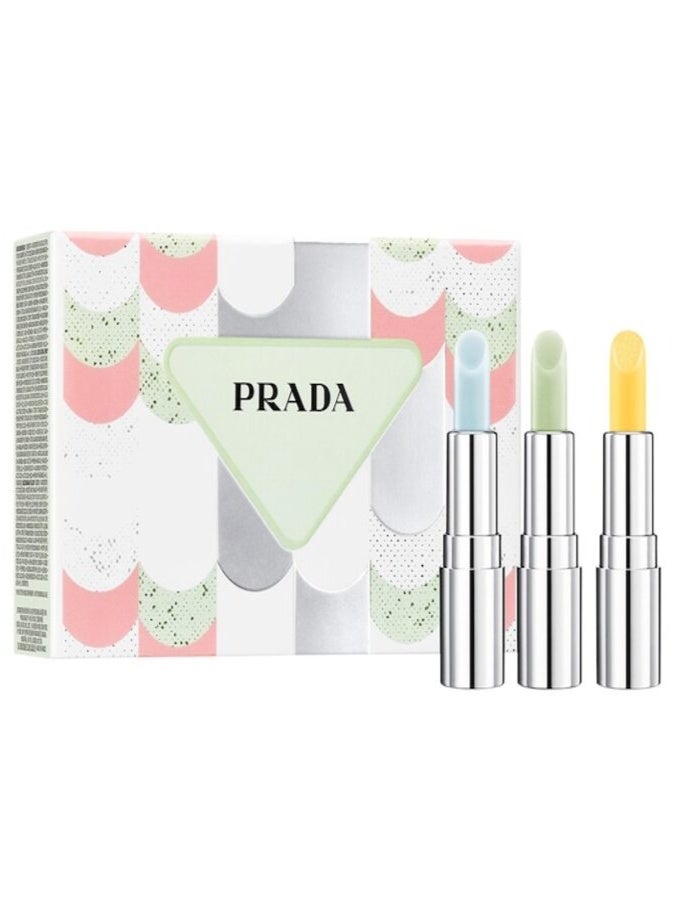 Prada Hydrating Mini Lip Balm Trio Gift Set | Luxury Nourishing Lip Care Collection - Image 1