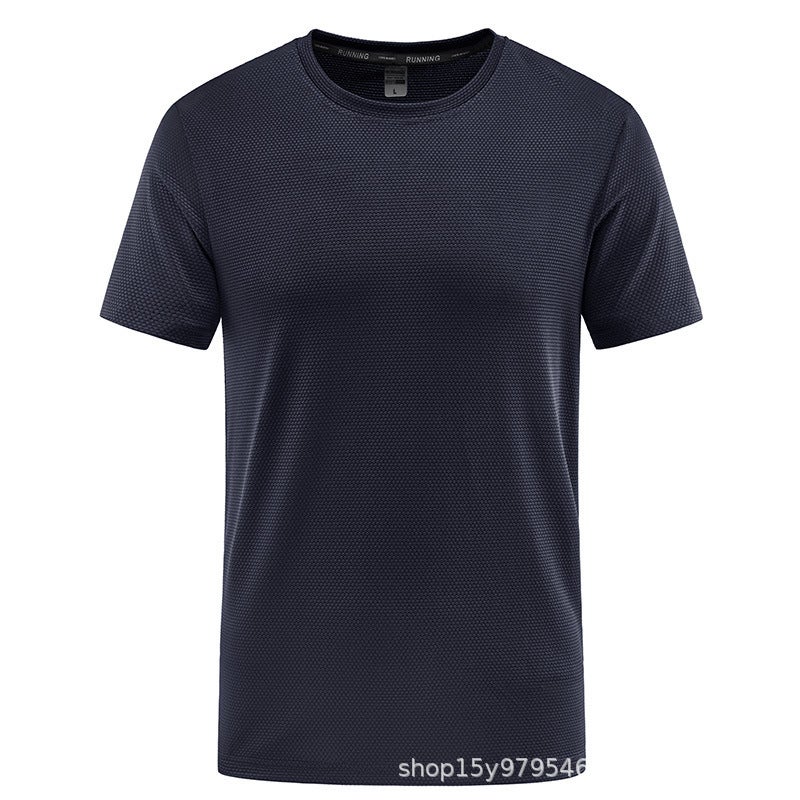 Ice Silk Pineapple T-Shirt Men'S Short-Sleeved Loose Plus Size Ice Summer Solid Color Sports Casual Breathable Top - Image 1