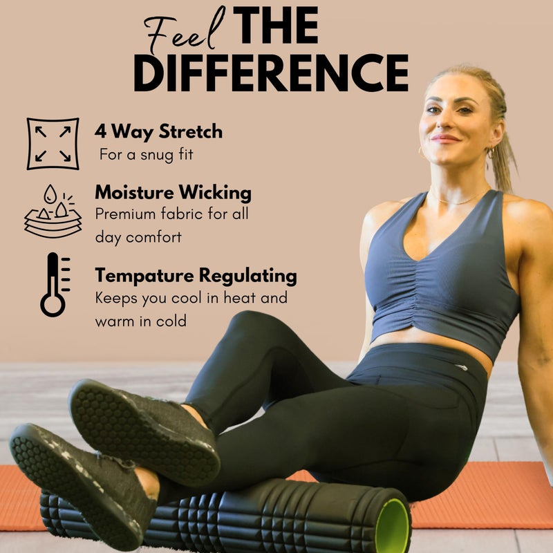 CompressionZ Compression Leggings for Women Waisted Performance Tummy Control Gym, Pilates, Travel, Yoga, Workout Pants Super High Waist Carbon Gray Large - Image 3