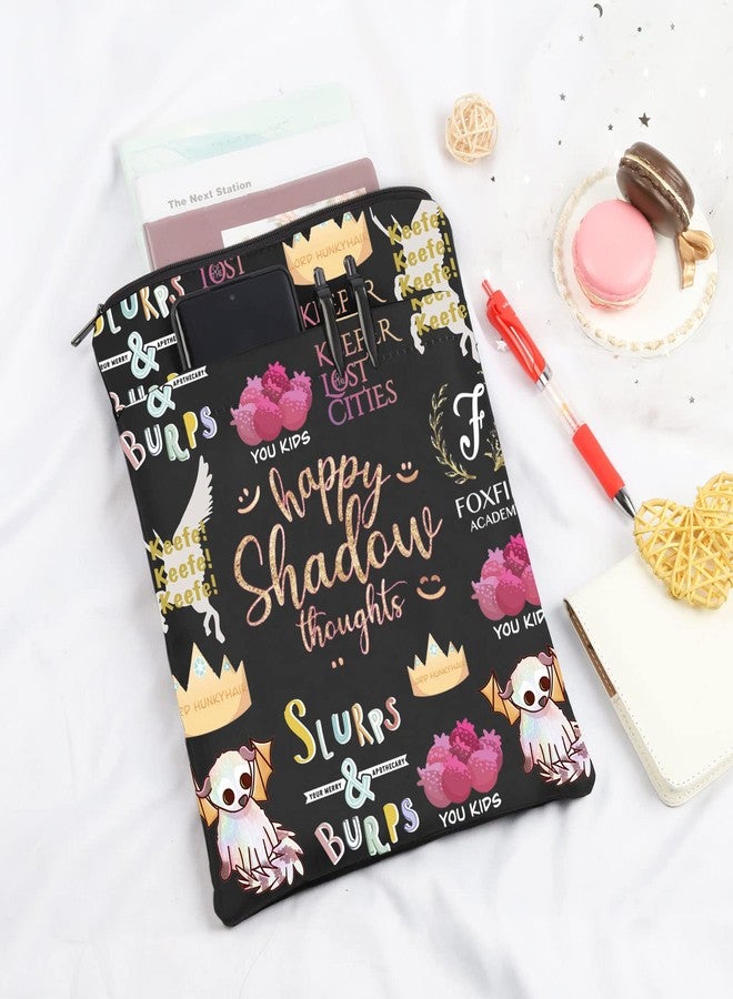 MAOFAED Fantasy Novel Inspired Gift Book Sleeve for Book Lover Bookworm Bookish Gift Book Protector with Zipper (Happy Shadow) - Image 3