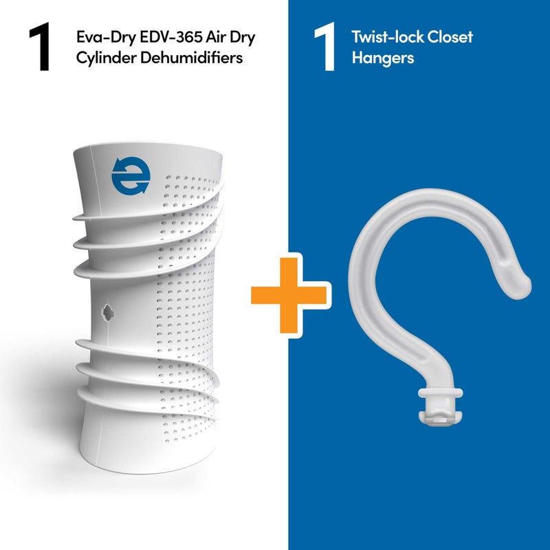 Eva-Dry Air-Dry Cylinder - Powerful Renewable Moisture Absorber for Small Spaces - Renews in Just 2 Hours, Non-Toxic, Safe for Closets, Safes, and More (Sold Individually) - Image 3