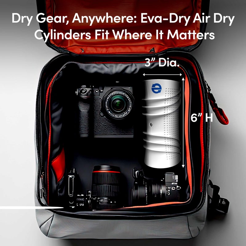 Eva-Dry Air-Dry Cylinder - Powerful Renewable Moisture Absorber for Small Spaces - Renews in Just 2 Hours, Non-Toxic, Safe for Closets, Safes, and More (Sold Individually) - Image 2