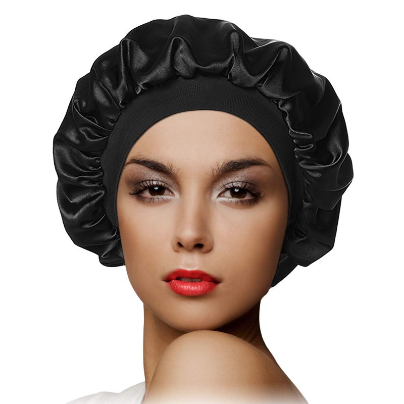 Reversible Sleep Hat Ideal Gift Hair Care Satin Nightcap with Elastic Band