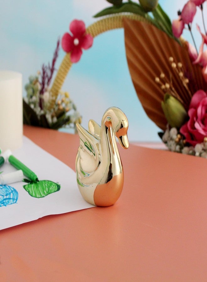 IZZHAAR Gold Swan Home Decor: Ceramic Regal Swan Sculpture Art Statue for Home Decor Showpiece, Ideal Artistic Centerpiece Birthday Gifting - Image 2