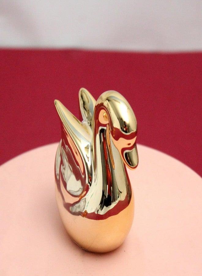 IZZHAAR Gold Swan Home Decor: Ceramic Regal Swan Sculpture Art Statue for Home Decor Showpiece, Ideal Artistic Centerpiece Birthday Gifting - Image 3