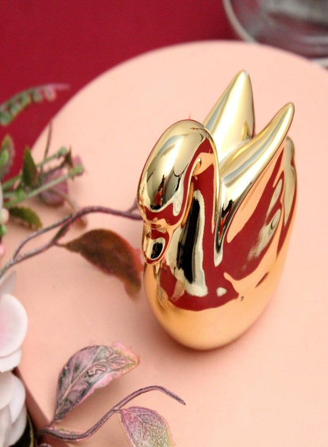IZZHAAR Gold Swan Home Decor: Ceramic Regal Swan Sculpture Art Statue for Home Decor Showpiece, Ideal Artistic Centerpiece Birthday Gifting - Image 5