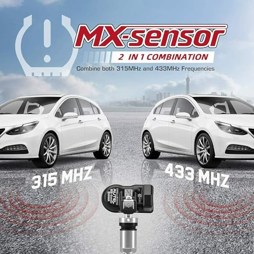 Autel MX Sensor 4 PCS Metal Stem TPMS Sensor 315/433MHz Universal Tire Sensor Programmed by TPMS Tool TS508WF TS401 TS408 TS508 TS608 MX808TS MS906TS MK808TS ITS600 ITS600Pro MS906Pro-TS - Image 5