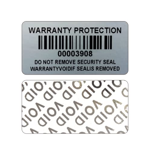 ILMBVM 160pcs Tamper Evident Barcode Stickers with Individual Serial Number Security Warranty Void Sticker,Sealing Label for Package(1.6x0.8 inches,Silver) - Image 1