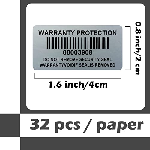 ILMBVM 160pcs Tamper Evident Barcode Stickers with Individual Serial Number Security Warranty Void Sticker,Sealing Label for Package(1.6x0.8 inches,Silver) - Image 4