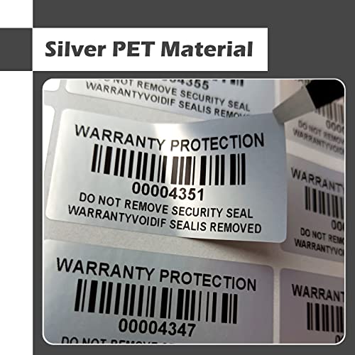 ILMBVM 160pcs Tamper Evident Barcode Stickers with Individual Serial Number Security Warranty Void Sticker,Sealing Label for Package(1.6x0.8 inches,Silver) - Image 5