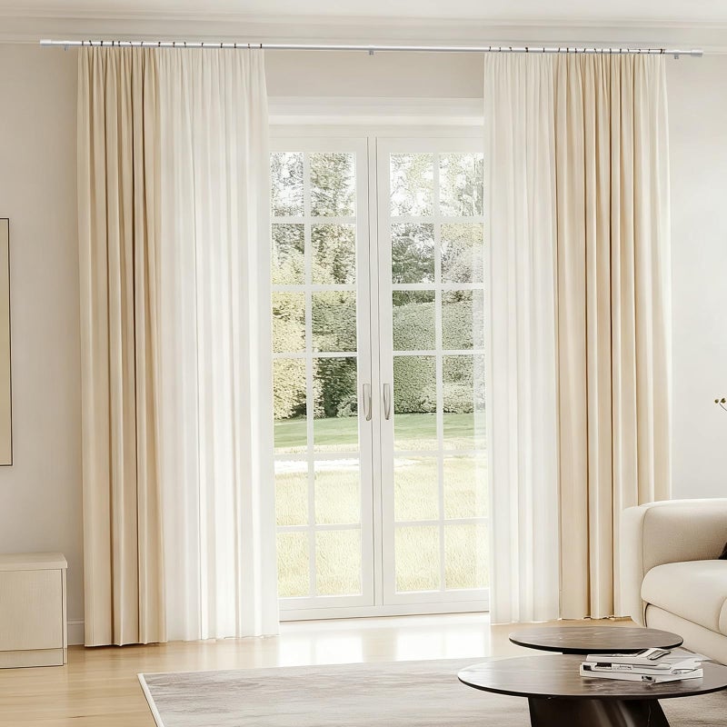 Edidonson 5/8â€ Diameter Curtain Rods 30-90 Inch, for 30-84 Inch Windows, Adjustable Splicing Silver Curtain Rods for Windows with Brackets, Window Rod Long Small Curtains Rod - Image 5