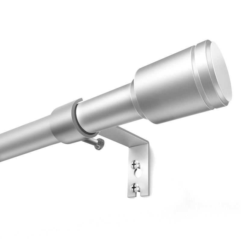 Edidonson 5/8â€ Diameter Curtain Rods 30-90 Inch, for 30-84 Inch Windows, Adjustable Splicing Silver Curtain Rods for Windows with Brackets, Window Rod Long Small Curtains Rod - Image 1