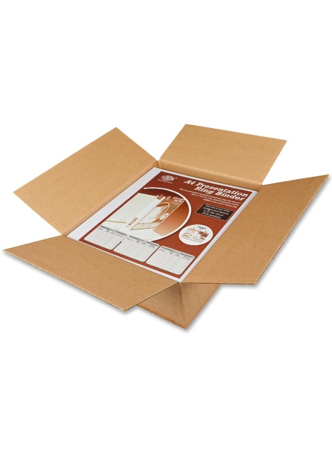 FIS Presentation Binder, A4 Size(210x297mm), 3[D]Ring Type, 65mm Ring Size, 3.75" Inches Spine with Clear PVC Pocket For Easy Insert Your Label Design, Packet of 2 Pieces, White Color-FSBD365DPB/2  - Image 2