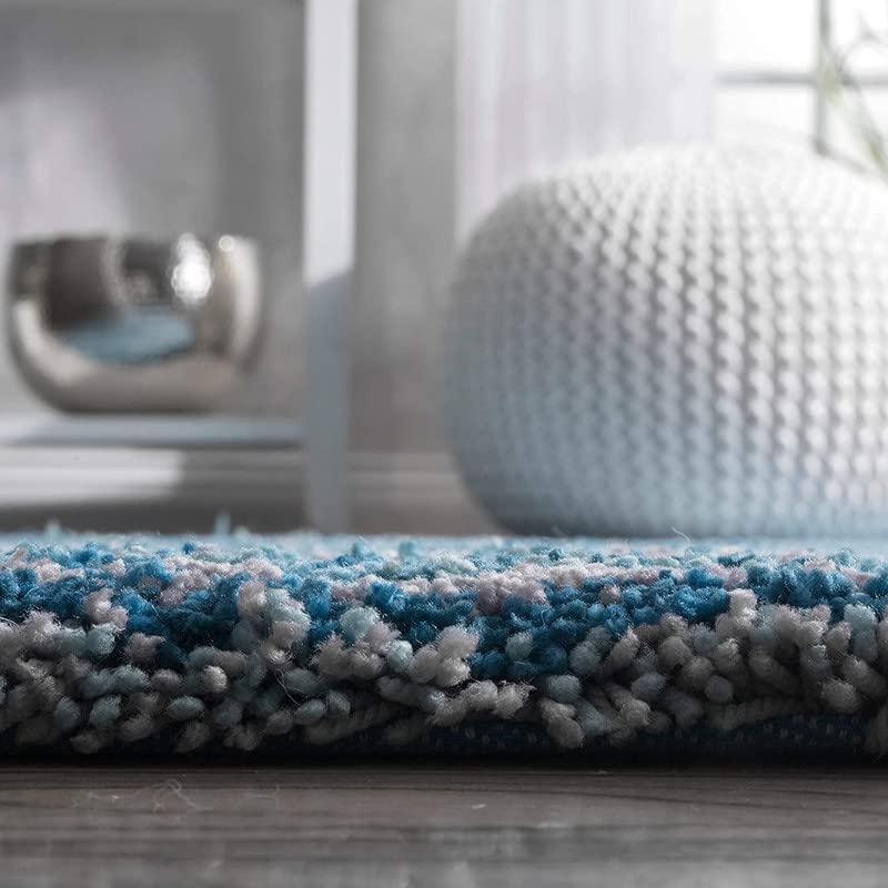CARPET TRUCSON Fur Rectangular Rugs and Carpet for BedroomLiving Room Sky Blue Multi4X6 Feet - Image 5