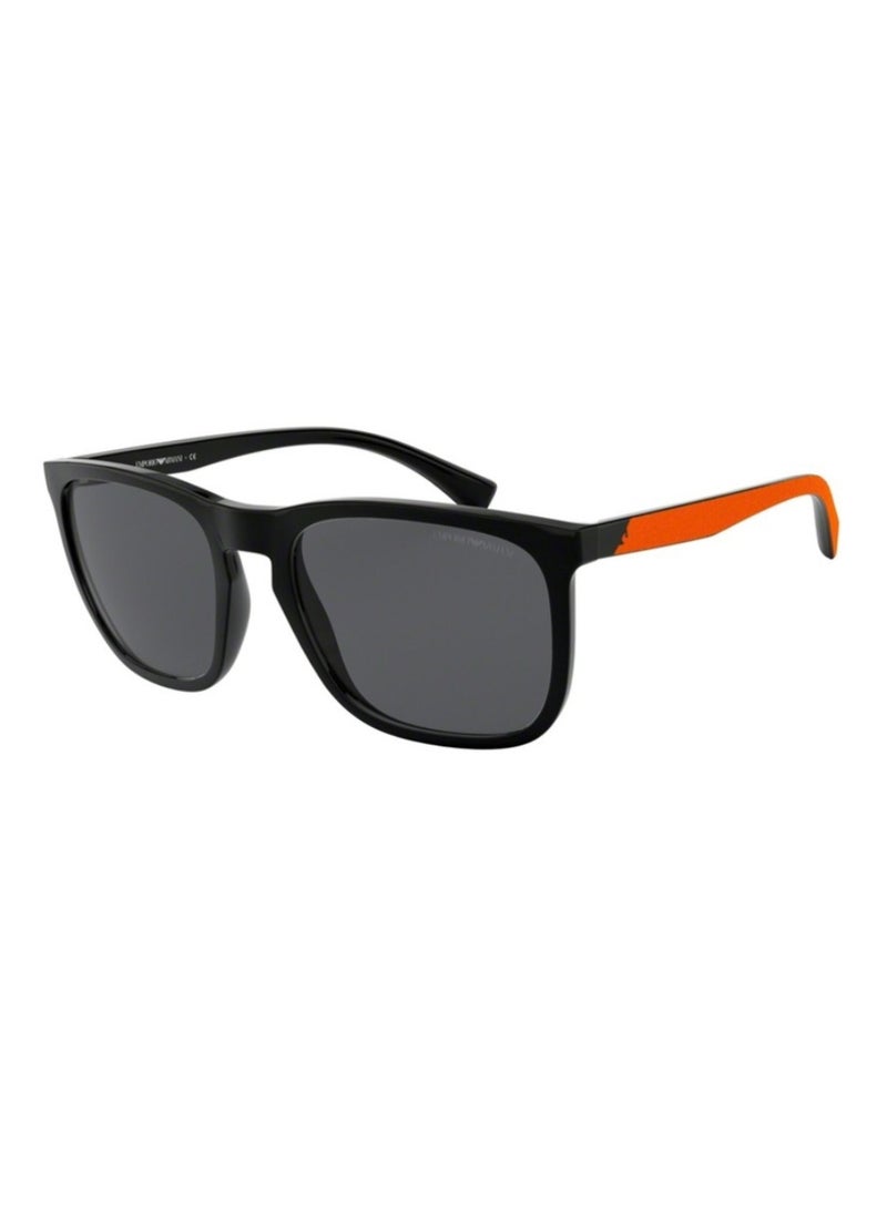 armani ARMANI Men Black Square Sunglasses with Grey lenses 0EA4132F 