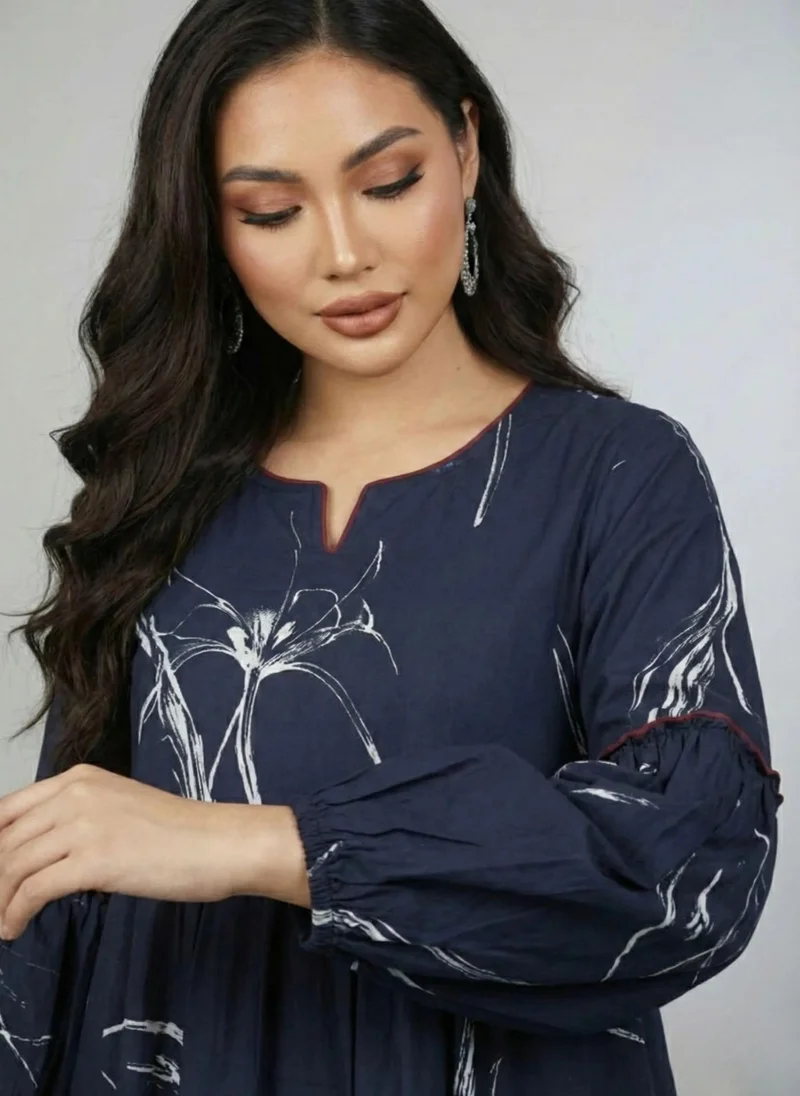 نور Midnight Bloom Tiered Maxi Dress