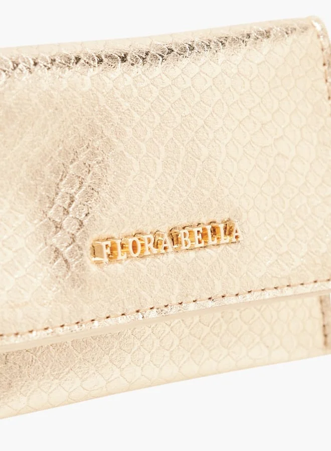 Flora Bella By Shoexpress Women Logo Accent Wallet with Flap Closure