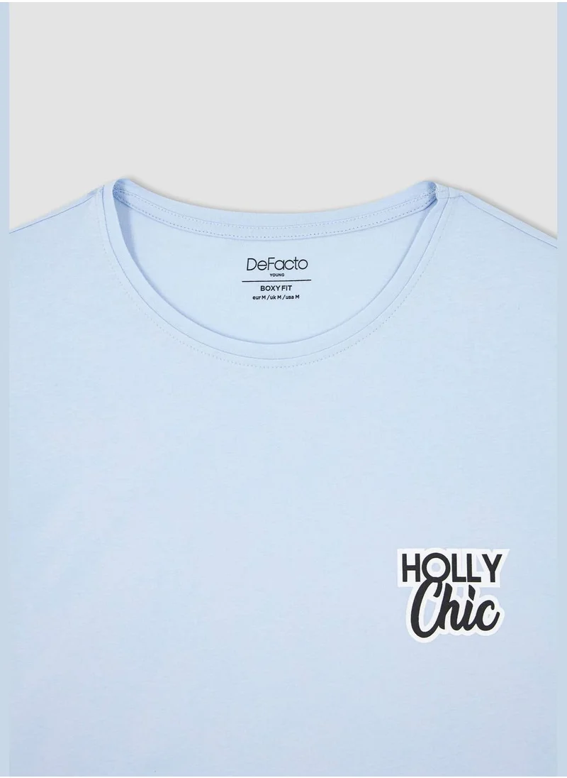 DeFacto Boxy Fit Sleeveless Minimal Slogan Print Vest