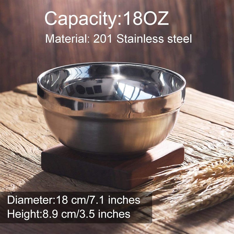 Satinior SATINIOR 6 Pack Stainless Steel Bowls for Kids and Adults Stainless Steel Cereal Bowls Doublewalled Insulated Bowl Metal Snack Bowl18 oz - Image 2