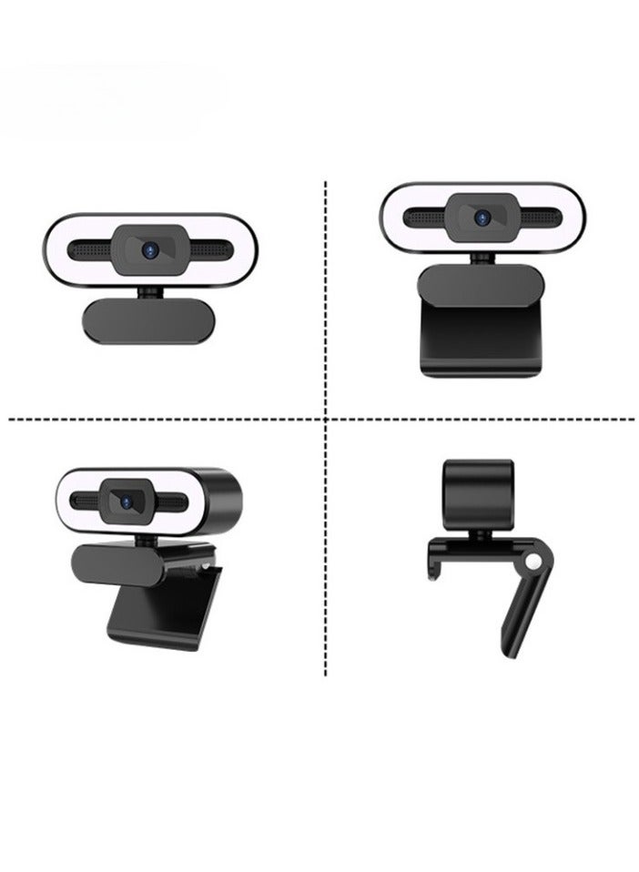 AROAQ كاميرا ويب بدقة 4K مع إضاءة، كاميرا ويب عالية الدقة مع تصحيح تلقائي للضوء مع مجال رؤية قابل للتعديل، كاميرا ويب للألعاب تدعم HDR مع إضاءة حلقية للفرق، Zoom، كمبيوتر شخصي/كمبيوتر محمول/ماك/سطح مكتب، (4K) - Image 2