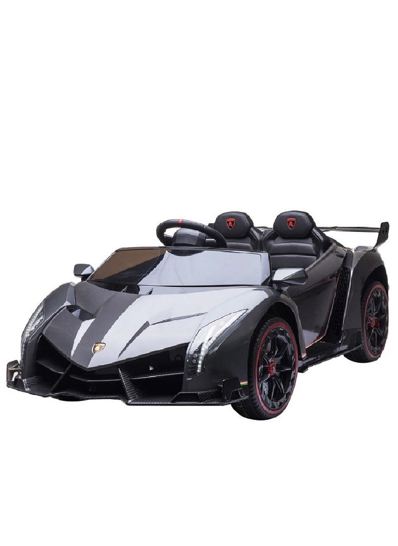 FACTUAL TOYS لامبورغيني فينينو 2 مقعد أطفال كهربائية - سيارة (12 فولت) - أسود  - Image 1
