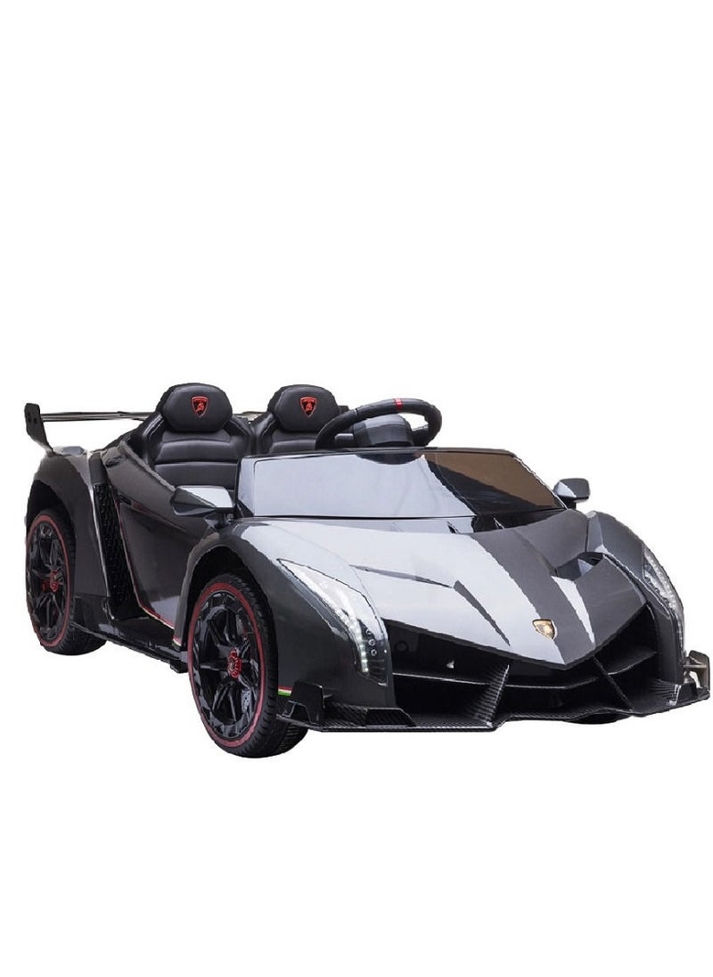 FACTUAL TOYS لامبورغيني فينينو 2 مقعد أطفال كهربائية - سيارة (12 فولت) - أسود  - Image 3