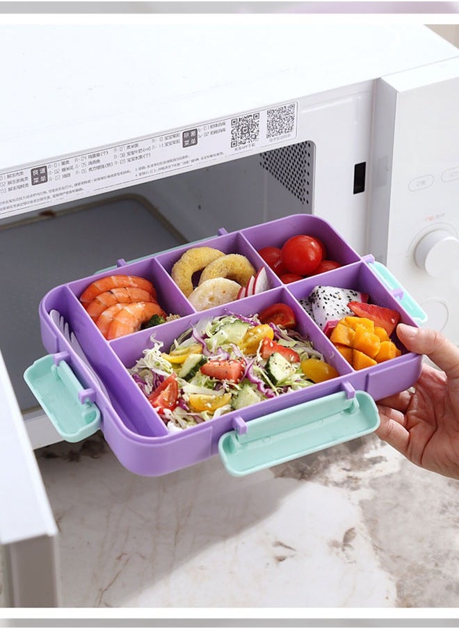Super ZYouth Bento Lunch Box for Kids School, Children's Lunch Box with 5 Compartments, Leak-proof Lunch Box with Tablewares for Girls and Boys, Snack Box, Perfect for School, Nursery & Trips, 1200ml  - Image 5