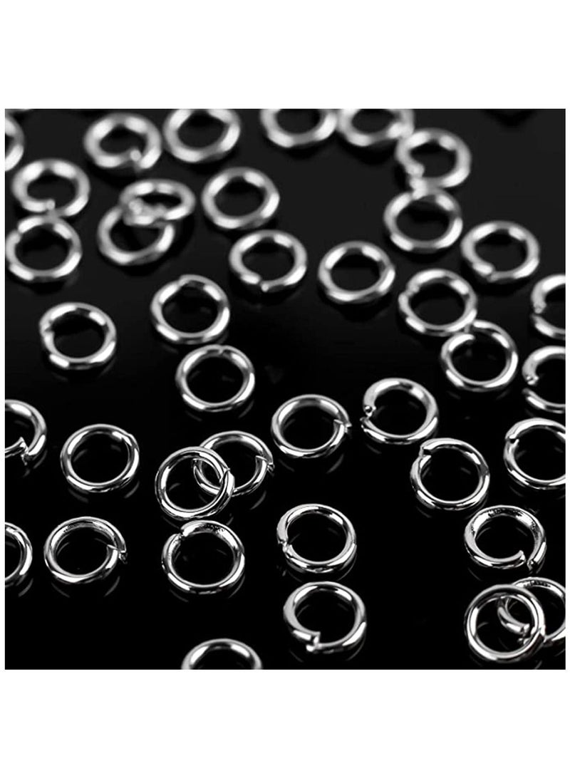 KASTWAVE - Jump Ring Connector Circle 1000 Pcs 4mm Open Jump Rings Metal for Choker Necklaces Bracelet Jewelry Diy Making, Crafts Work Silver Iron White Gold Plated, Common Size, Lead and Nickel Free - Image 1