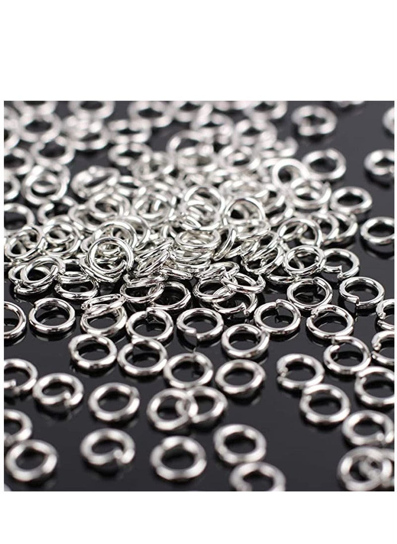 KASTWAVE - Jump Ring Connector Circle 1000 Pcs 4mm Open Jump Rings Metal for Choker Necklaces Bracelet Jewelry Diy Making, Crafts Work Silver Iron White Gold Plated, Common Size, Lead and Nickel Free - Image 1