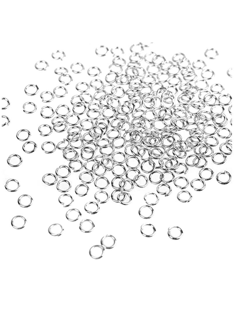 KASTWAVE - Jump Ring Connector Circle 1000 Pcs 4mm Open Jump Rings Metal for Choker Necklaces Bracelet Jewelry Diy Making, Crafts Work Silver Iron White Gold Plated, Common Size, Lead and Nickel Free - Image 1