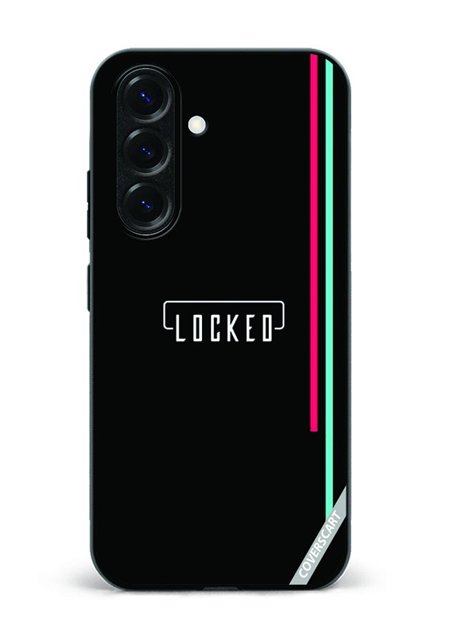 غطاء حماية لهاتف سامسونج جالاكسي A56 بتصميم مقفل باللون الأسود