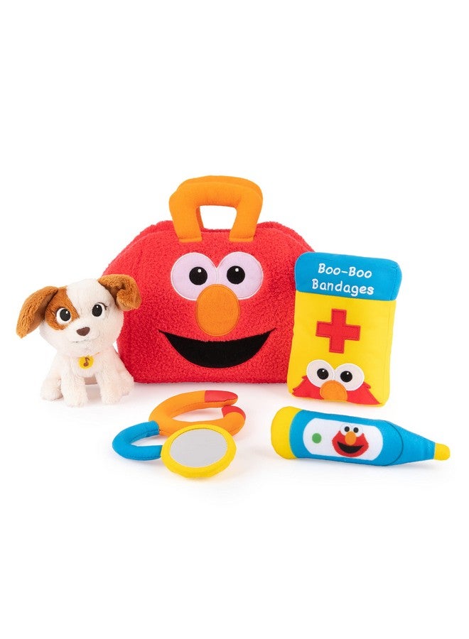 GUND GUND Sesame Street Official Furry Friends Forever Elmo & Tango Checkup Playset, Premium Plush Sensory Playset for Ages 1 & Up, Red, 8”  - Image 1