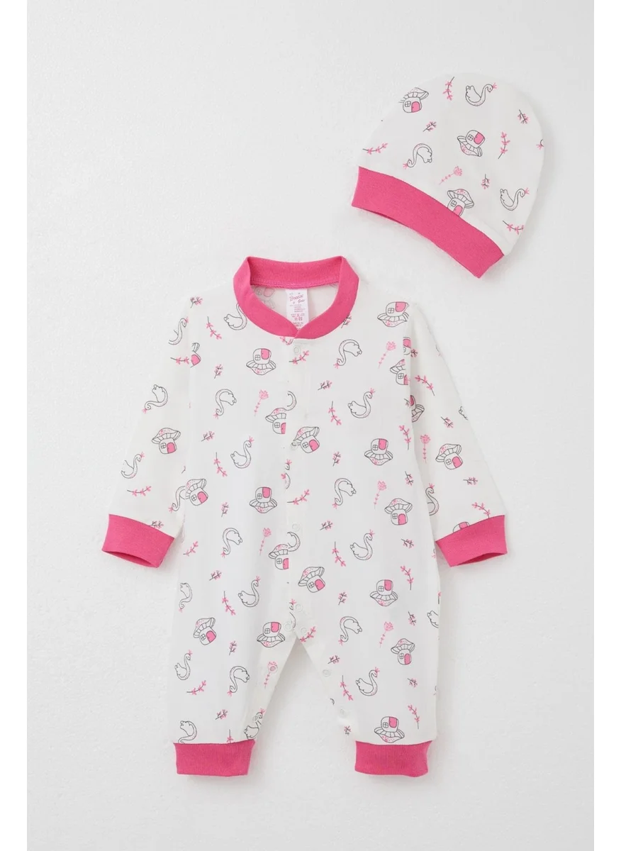 Breeze Baby Girl Jumpsuit Cute Princess Swan Pattern 0-6 Months, White