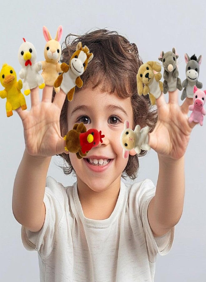 JUSTQUNSEEN 12Pcs Finger Puppet Set, Realistic Plush Animal Finger Puppets Role-Playing Story Finger Puppet Farm Animal Theme Soft Plush Toy for Kids - Image 4