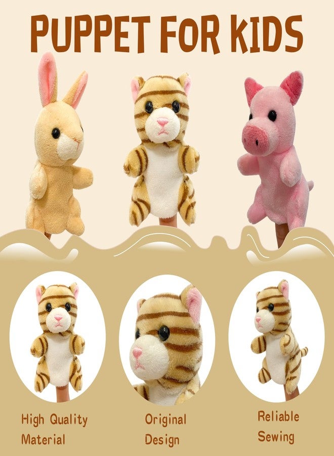 JUSTQUNSEEN 12Pcs Finger Puppet Set, Realistic Plush Animal Finger Puppets Role-Playing Story Finger Puppet Farm Animal Theme Soft Plush Toy for Kids - Image 2
