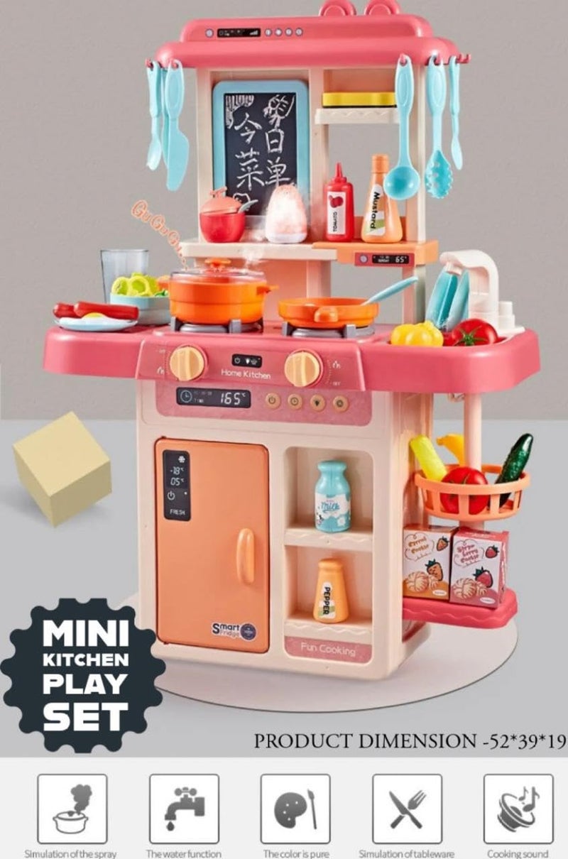 Cable World® Kitchen Playset for Kids, Kitchen Set for Toddler with Gas Sound & Light, Cooking Stove with Steam,Toy Kitchen Accessories with Running Water,Kitchen Toys for Kids Girls Boys (42 Pcs) - Image 3
