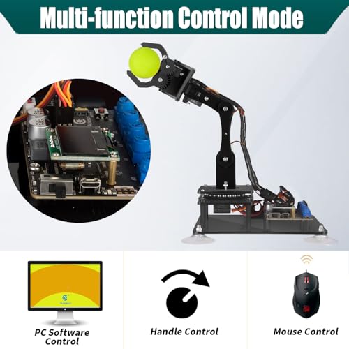 Adeept 5DOF Robotic Arm Kit Compatible with Arduino IDE Programmable DIY Coding STEM Educational 5 Axis Build Robot ArmRobot Starter Kit with OLED Display Processing Code and Tutorials Wooden - Image 5