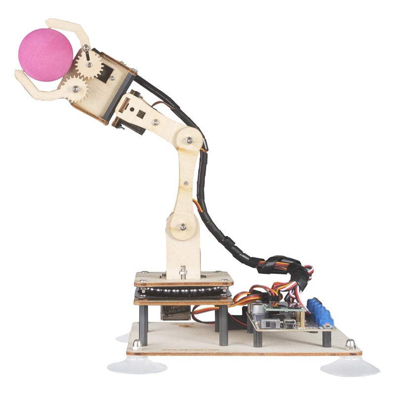 Adeept 5DOF Robotic Arm Kit Compatible with Arduino IDE Programmable DIY Coding STEM Educational 5 Axis Build Robot ArmRobot Starter Kit with OLED Display Processing Code and Tutorials Wooden - Image 3